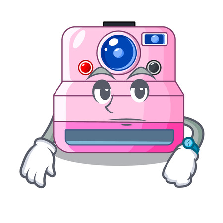 Waiting instant camera isolated on a mascot vector illustrationのイラスト素材