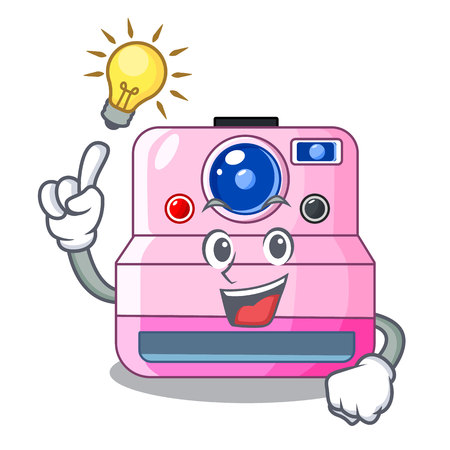 Have an idea instant camera isolated on a mascot vector illustrationのイラスト素材