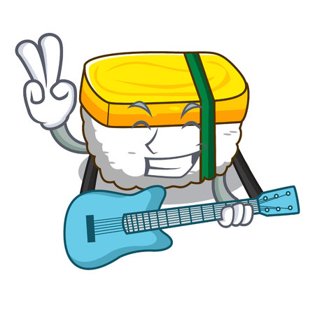 tamago sushi in a shape cartoon vector illustrationのイラスト素材