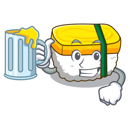 With juice tamago sushi in a shape cartoon vector illustrationのイラスト素材