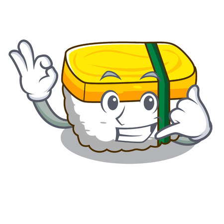 Call me tamago sushi using an egg characterのイラスト素材