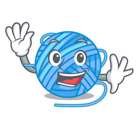 Waving wool balls isolated on a mascot vector illustrationのイラスト素材