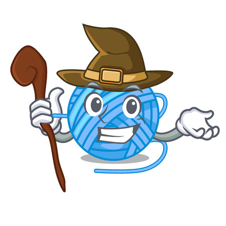 Witch ball yarn wool in needlework character vector illustrationのイラスト素材