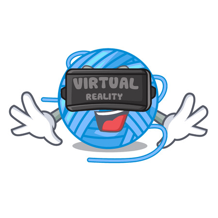Virtual reality ball yarn wool in needlework character vector illustrationのイラスト素材