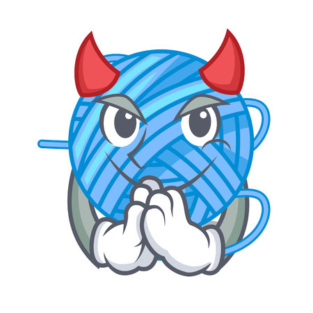 Devil ball yarn wool in needlework character vector illustrationのイラスト素材