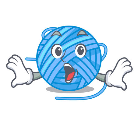 Surprised ball yarn wool in needlework character vector illustrationのイラスト素材