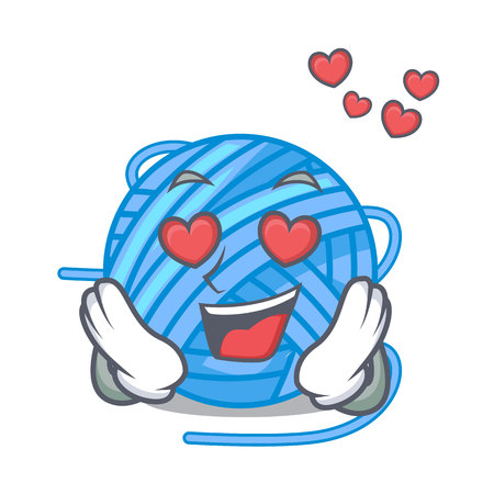In love ball yarn wool in needlework character vector illustrationのイラスト素材