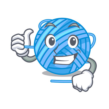 Thumbs up wool balls isolated on a mascot vector illustrationのイラスト素材