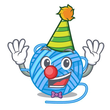 Clown concept yarn wool sew in cartoon vector illustrationのイラスト素材