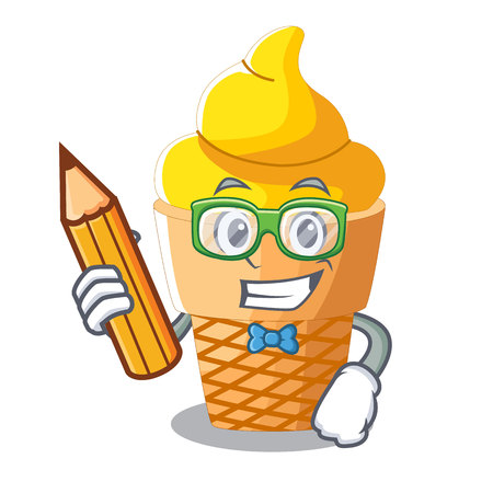 Student banana ice cream isolated on mascot vector illustrationのイラスト素材