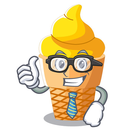 Businessman banana ice cream isolated on mascot vector illustrationのイラスト素材