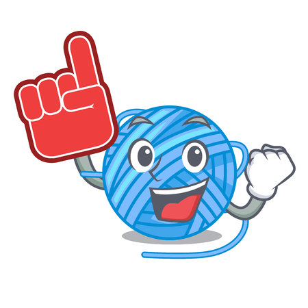 Foam finger concept yarn wool sew in cartoon vector illustrationのイラスト素材