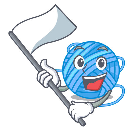With flag concept yarn wool sew in cartoon vector illustrationのイラスト素材
