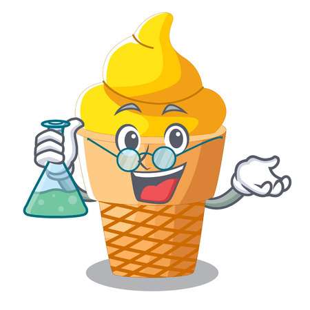 Professor banana ice cream isolated on mascot vector illustrationのイラスト素材