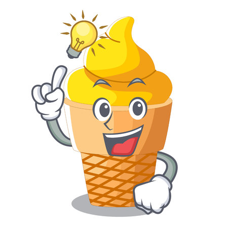 Have an idea banana ice cream in cone character vector illustrationのイラスト素材