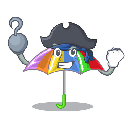 Pirate rainbow umbrella in shape a cartoon vector illustrationのイラスト素材