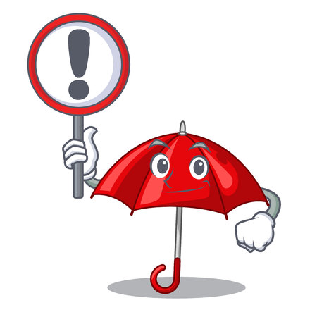 With sign umbrella red in a character beautiful vector illustrationのイラスト素材