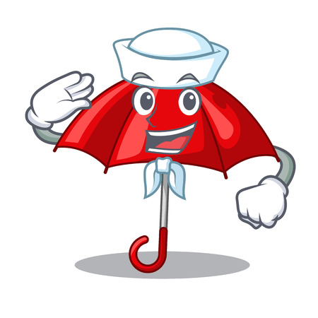 Sailor umbrella red in a character beautiful vector illustrationのイラスト素材