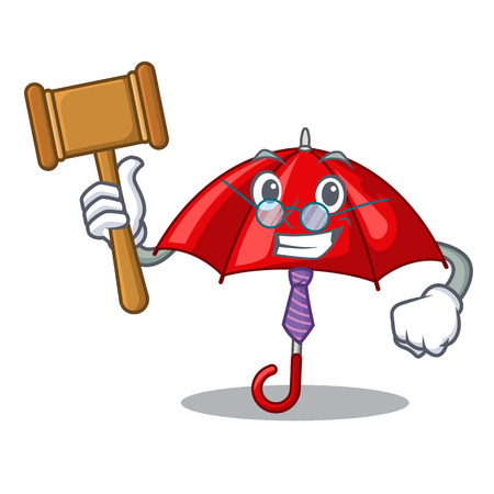 Judge red umbrella in shape cartoon funny vector illustrationのイラスト素材