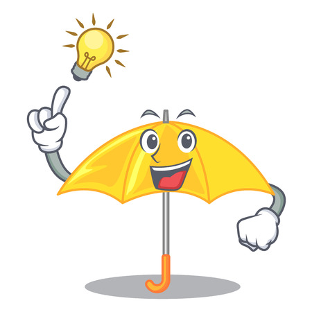 Have an idea classic yellow umbrella in shape cartoon vector illustartionのイラスト素材