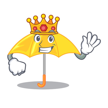 King classic yellow umbrella in shape cartoon vector illustartionのイラスト素材