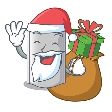Santa with gift packaging for crackers isolation cartoon product vector illustrationのイラスト素材