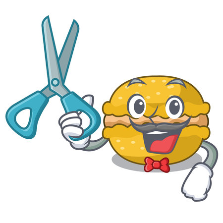 Barber banana macarons isolated on a mascot vector illustrationのイラスト素材
