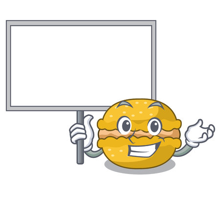 Bring board banana macarons isolated on a mascot vector illustrationのイラスト素材
