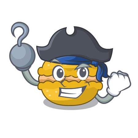 Pirate banana macarons isolated on a mascot vector illustrationのイラスト素材