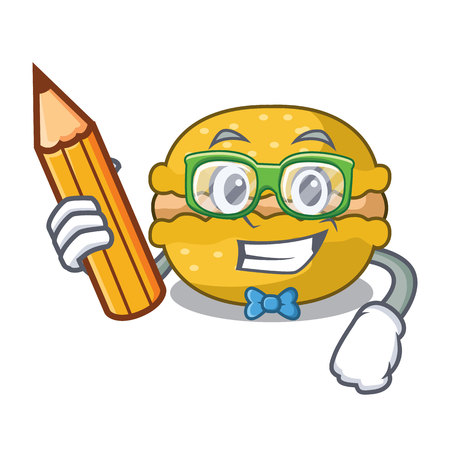 Student banana macarons cake shape a cartoon vector illustrationのイラスト素材