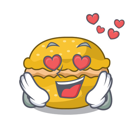 In love macarons banana on in character funny vector illustrationのイラスト素材