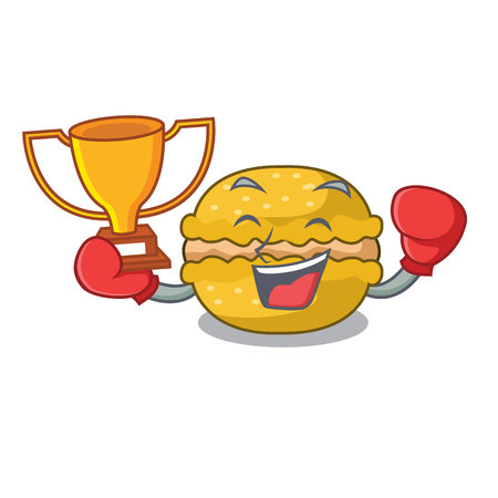 Boxing winner macarons banana in shape a cartoon vector illustrationのイラスト素材