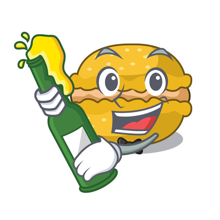 With beer macarons banana in shape a cartoon vector illustrationのイラスト素材