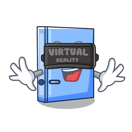 Virtual reality office binder mascot blank copy book vector illustrationのイラスト素材