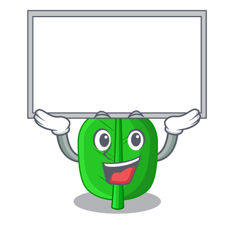 Up board bergamot lime leaf isolated on mascot vector illustrationのイラスト素材
