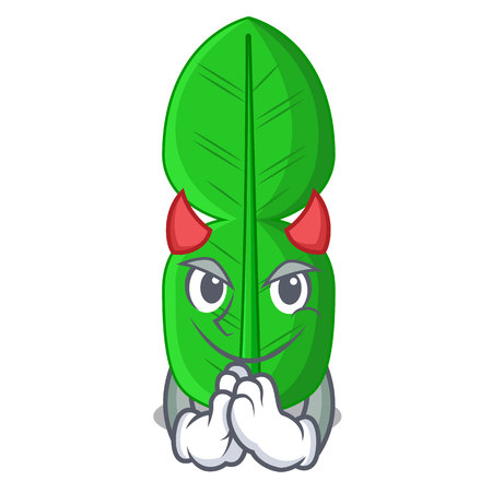 Devil bergamot leaf in a character funny vector illustrationのイラスト素材
