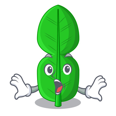 Surprised bergamot leaf in a character funny vector illustrationのイラスト素材