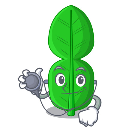 Doctor bergamot lime leaf isolated on mascot vector illustrationのイラスト素材