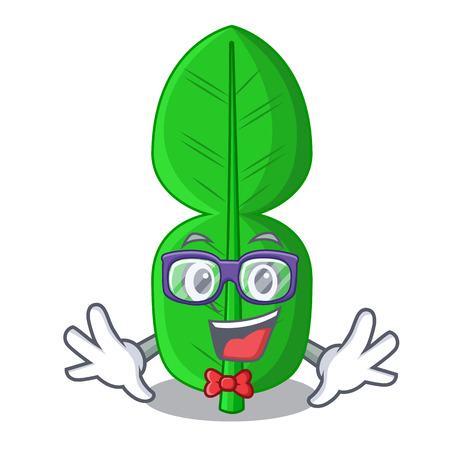 Geek leaf bergamot in a shape cartoon vector illustrationのイラスト素材