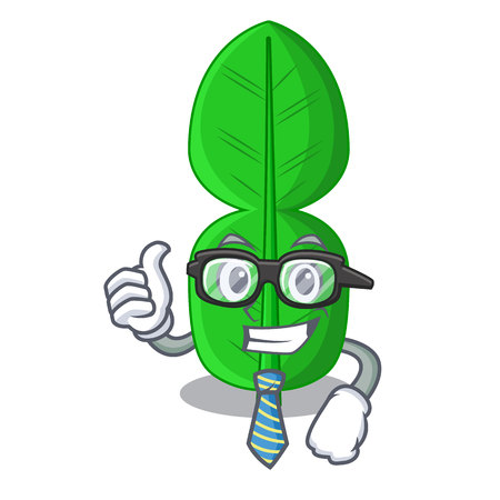 Businessman leaf bergamot in a shape cartoon vector illustrationのイラスト素材