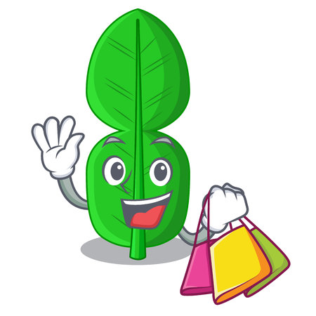 Shopping leaf bergamot in a shape cartoon vector illustrationのイラスト素材