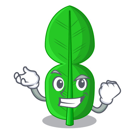 Successful leaf bergamot in a shape cartoon vector illustrationのイラスト素材