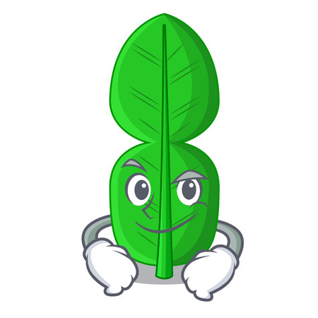 Smirking leaf bergamot in a shape cartoon vector illustrationのイラスト素材