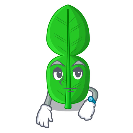 Waiting bergamot leaf in cartoon a interrupting vector illustrationのイラスト素材