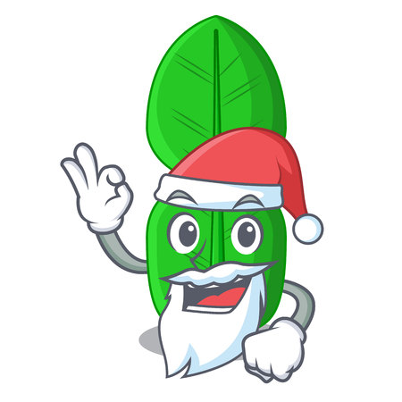 Santa bergamot leaf in cartoon a interrupting vector illustrationのイラスト素材