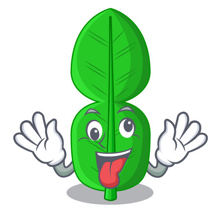 Crazy bergamot leaf in cartoon a interrupting vector illustrationのイラスト素材