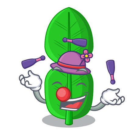 Juggling bergamot leaf in cartoon a interrupting vector illustrationのイラスト素材