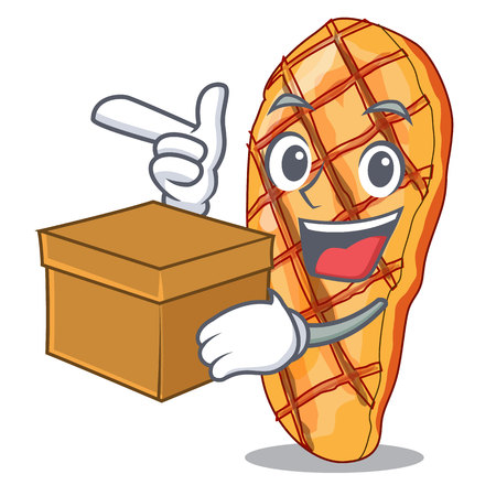 With box grilled chicken served with character garnish vector illustrationhのイラスト素材