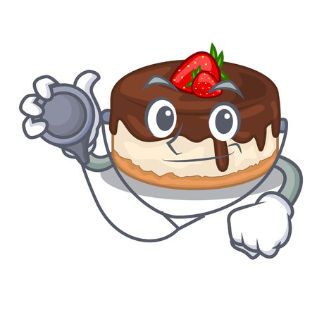 Doctor cartoon cake delicious that a berries vector illustrationのイラスト素材