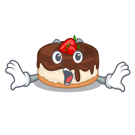 Surprised berries cartoon cake on above table vector illustrationのイラスト素材